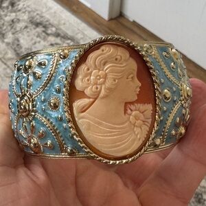 Amedeo NYC La Piazzetta Cameo Bracelet with Blue Enamel